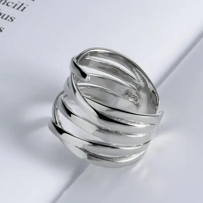 Bagues en argent regardé 925 pour femmes, bague en or, bijoux fins, 925