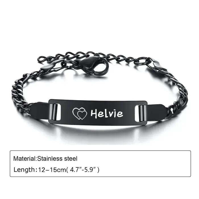 Bracelet personnalisé en or plaqué avec nom du bébé, bracelets d'identification pour filles, cadeau nouveau-né avec message personnalisé, bracelet tracker d'humeur en acier inoxydable