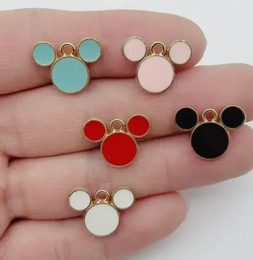 Breloques en forme de tête d'ours de dessin animé, 10 pièces, pour la fabrication de bijoux, collier