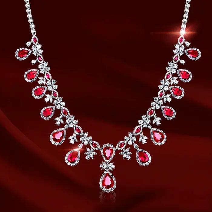 Collier adrenNecklace de laboratoire de luxe pour femme, argent 925, rond, diamant complet, bijoux d