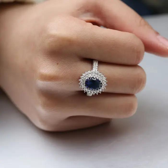 Huitan – bague d'anniversaire de mariage avec coupe ovale