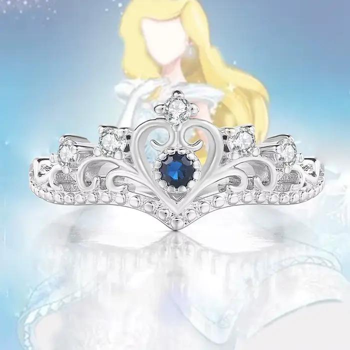 Bagues délicates en forme de couronne de princesse pour adolescentes et femmes, bijoux de luxe en cr