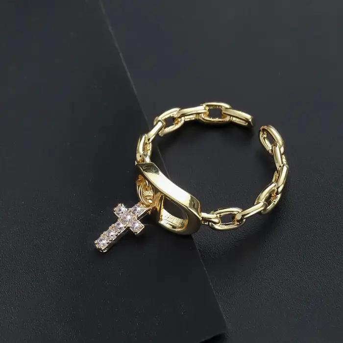 Bague en pierre ajustable Lush Glam design étoile diamant lettre CD élégante pour femme pour les occasions spéciales et le quotidien