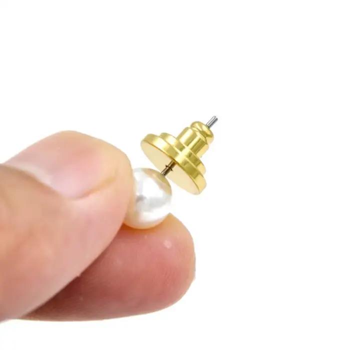 Boucles d'Oreilles de Soutien Élégantes en Or 18 Carats pour Femmes Occasions Spéciales Taille 8mm 10mm