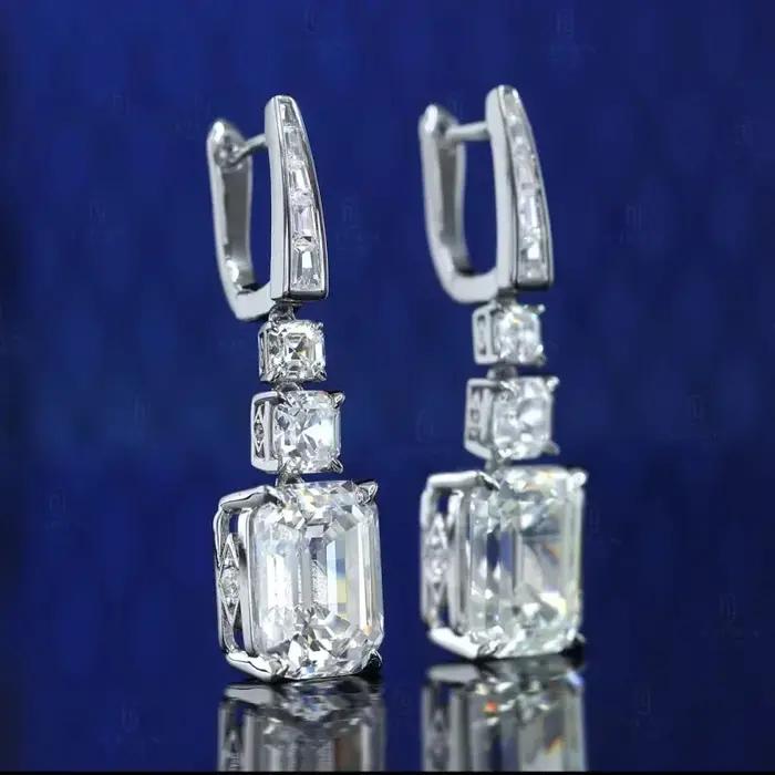 Boucle d'oreille carrée en argent regardé 925