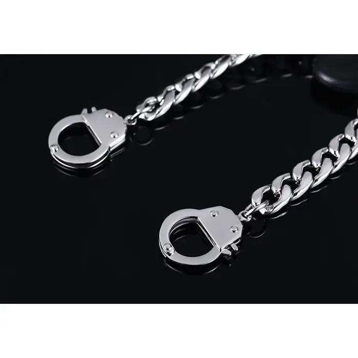 Bracelet en acier inoxydable plaqué argent forme menotte élégant pour homme femme occasions diverses cadeau original