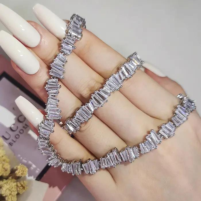Zkeye-Ensemble de bijoux couleur argent pour femme