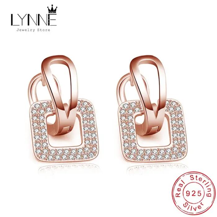 Boucles d'oreilles créoles en argent regardé 925 pour femmes