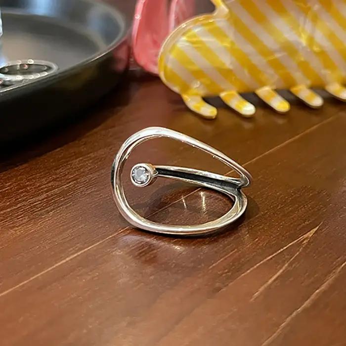 Bague de fiançailles en argent regardé 925 pour femmes et couples