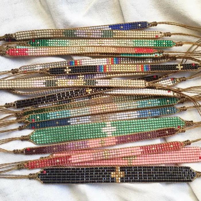 KELITCH nouvelles femmes Bracelets amitié Bracelet chaîne Boho Miyuki verre graine perle à la main tissé Wrap Bracelet bijoux réglable