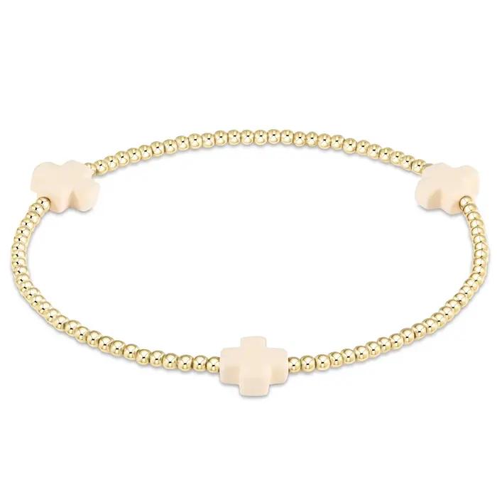 Bracelet croix plaqué or 18 carats pour femme