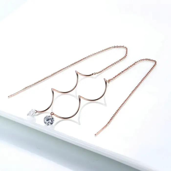 Boucles d'oreilles longues à pampilles pour femmes
