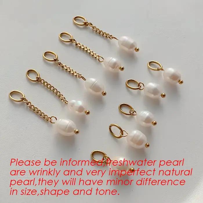 Boucles d'oreilles pendantes en perles d'eau douce de style minimaliste EManco, idéales pour les rendez-vous et les looks chics de bureau, bijoux en acier inoxydable
