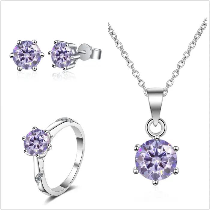 Ensemble de bijoux en Moissanite véritable pour femmes