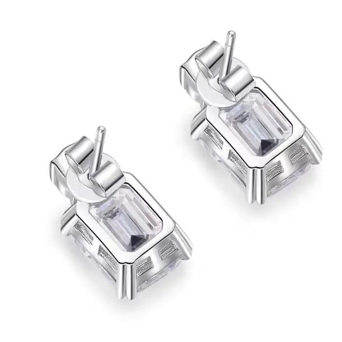 Boucles d'Oreilles Élégantes en Argent Sterling 925 Serties d'Émeraudes, Saphirs, Aigue-Maries et Diamants pour Occasions Spéciales Unisexe