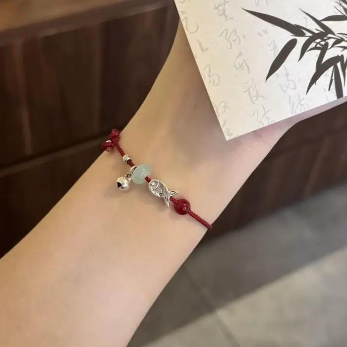 Bracelet en cordon tressé pour bijoux, 2 pièces, pour meilleurs amis, couples, bracelets d'amitié assortis, corde noire et rouge