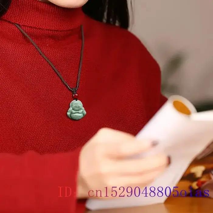 Jade birman Maitreya pendentif accessoires véritable émeraude concepteur collier jadéite naturel vert pierres précieuses cadeaux pour femmes bijoux