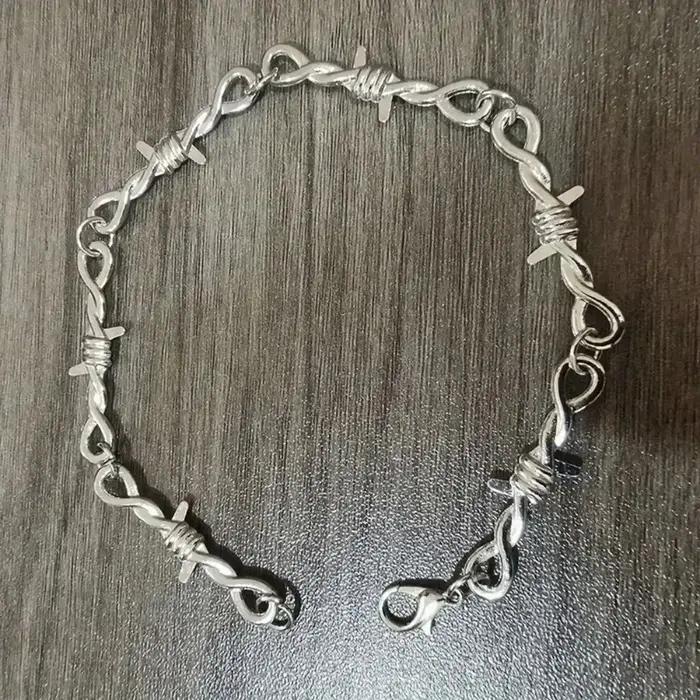 Hip-hop gothique Punk petit fil ronces fer unisexe tour de cou Bracelet femmes Style fil de fer barbelé petites épines