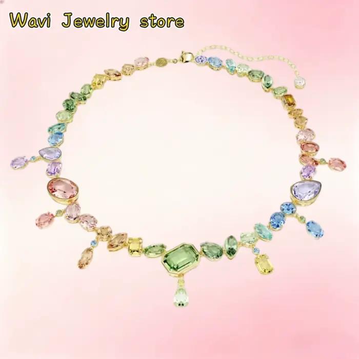 Meilleures ventes : boucles d'oreilles, colliers, ensemble de bijoux exquis, boucles d'oreilles et bracelet en cristal coloré et brillant, accessoires, cadeau romantique
