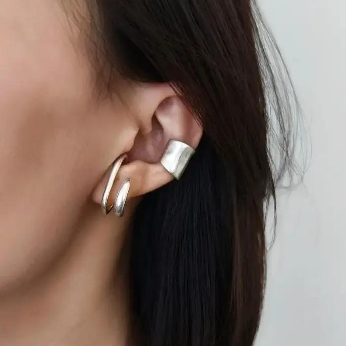 Boucles d'oreilles rétro sans perçage pour femmes, 2 pièces, Clip d'oreille classique large en forme