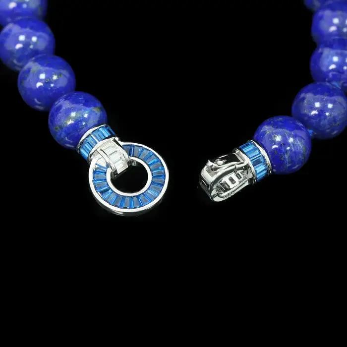 WUIHA Vintage 925 en argent Sterling diamants à haute teneur en carbone laboratoire saphir Lapis Lazuli pierres