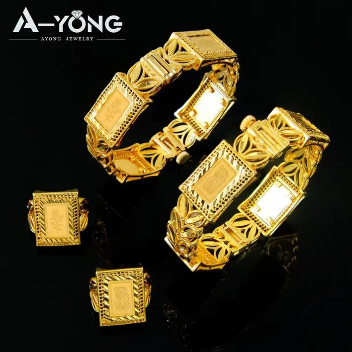 Parure de bijoux de mode arabe plaqué or 21 carats