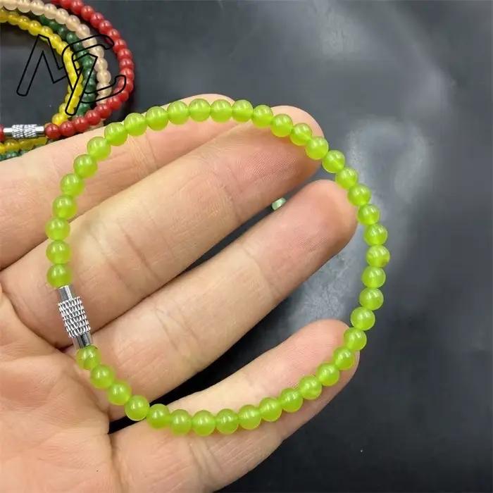 Bracelet en jade vert naturel et émeraude 4mm, chalcédoine, bijoux de mode jeunesse exquis et sexy, cadeaux de vacances les plus vendus