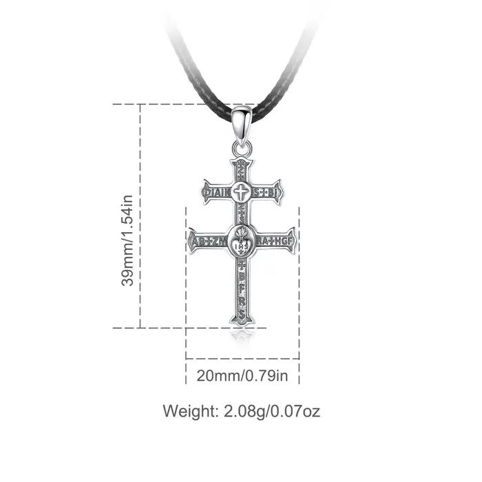 Eudora réel 925 en argent Sterling croix de Lorraine collier Vintage amulette pendentif femmes hommes personnalité bijoux cadeau de fête