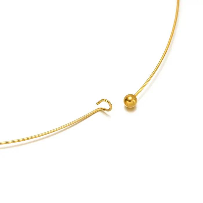 Collier ras du cou rond en fil d'acier inoxydable 304