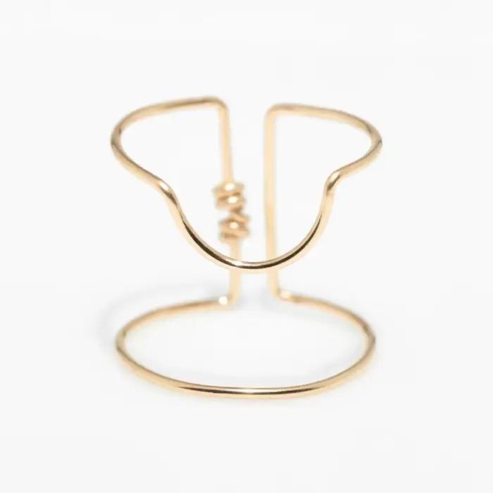 Bague pour ongles faite à la main en or 14K, bague tressée de luxe, bijoux personnalisés de créateur, bague empilable délicate, cadeau pour femme