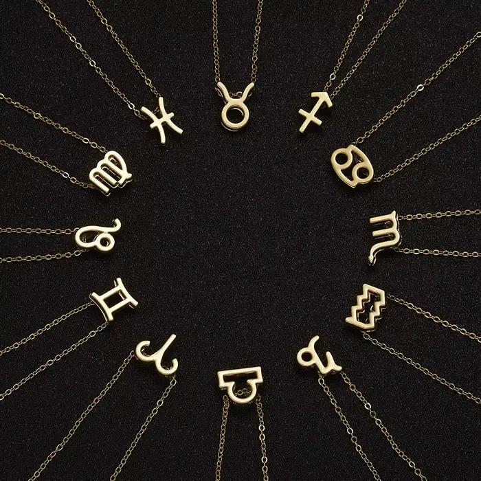 Collier des 12 Constellations à la Mode avec Pendentifs en Alliage de Zinc pour Femme Occasions Spéciales