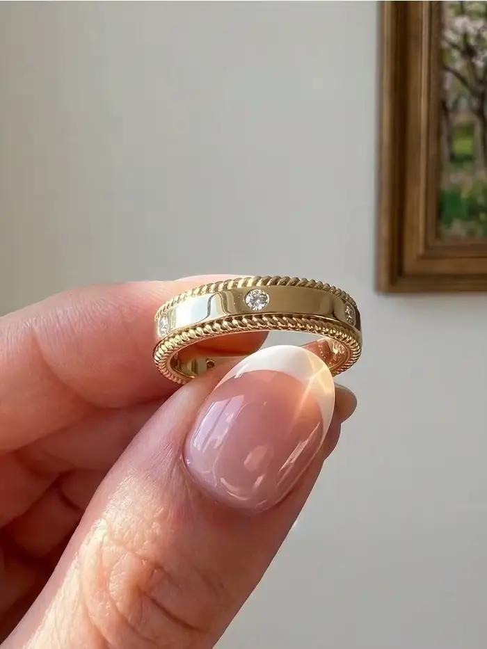 Bague en argent Sterling 925 pour femmes, bague ronde classique en Zircon doré, bijoux fins de luxe