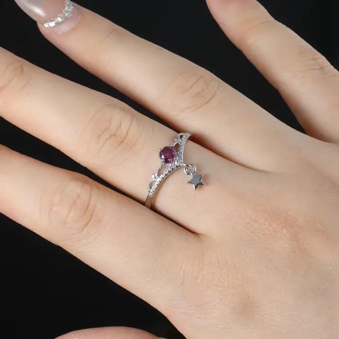 Bague réglable en argent pour femmes, pierres précieuses 100% naturelles, grenat plaqué cuivre, bijoux cadeaux