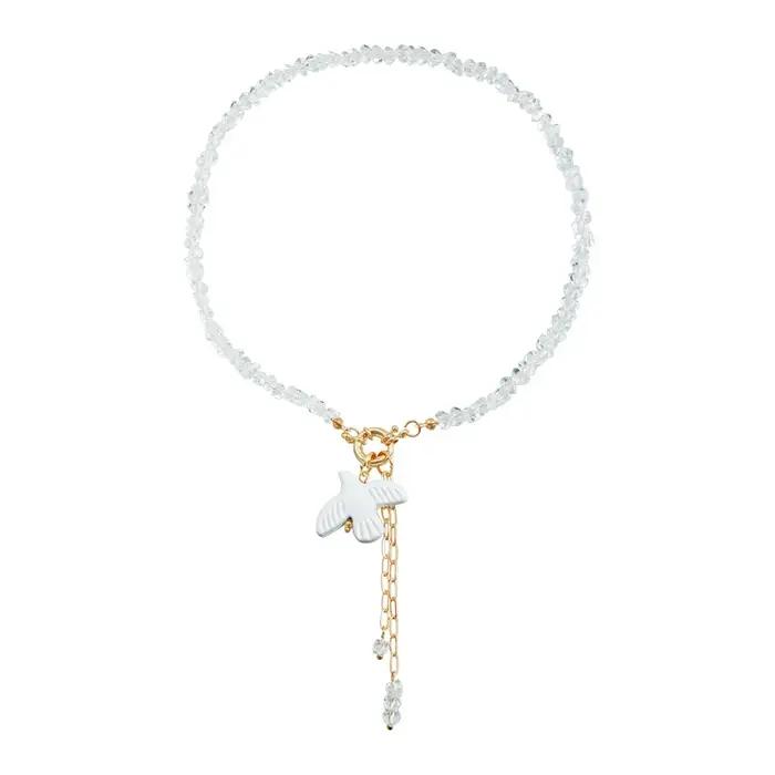 Collier et boucles d'oreilles en forme de colombe de la paix pour femmes