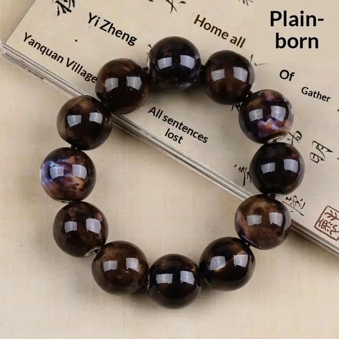 Bracelet en perles de céramique pour femmes, style vintage, en porcelaine, fait main, réglable, élég