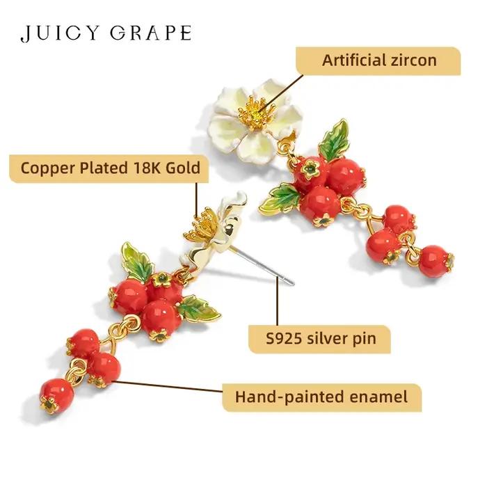 Boucles d'Oreilles en Forme de Fleur de Fruit pour Femme