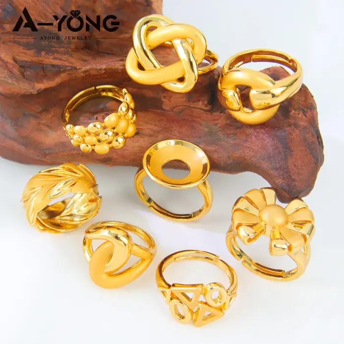 Nigeria bijoux de mariage anneaux 21k plaqué or réglable algérie délicat géométrique anneau moyen-orient femmes Vintage