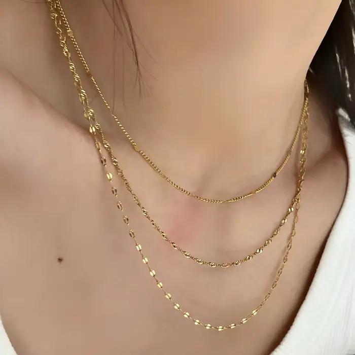 Collier à trois couches en argent Sterling 925, breloque de personnalité, chaîne de clavicule Simple pour femme, ras du cou, cadeau d'anniversaire, bijoux exquis