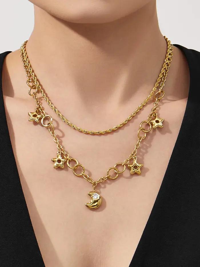 Colliers et bracelets lune or plaqué bijoux de mariage et fiançailles pour femmes occasions spéciales