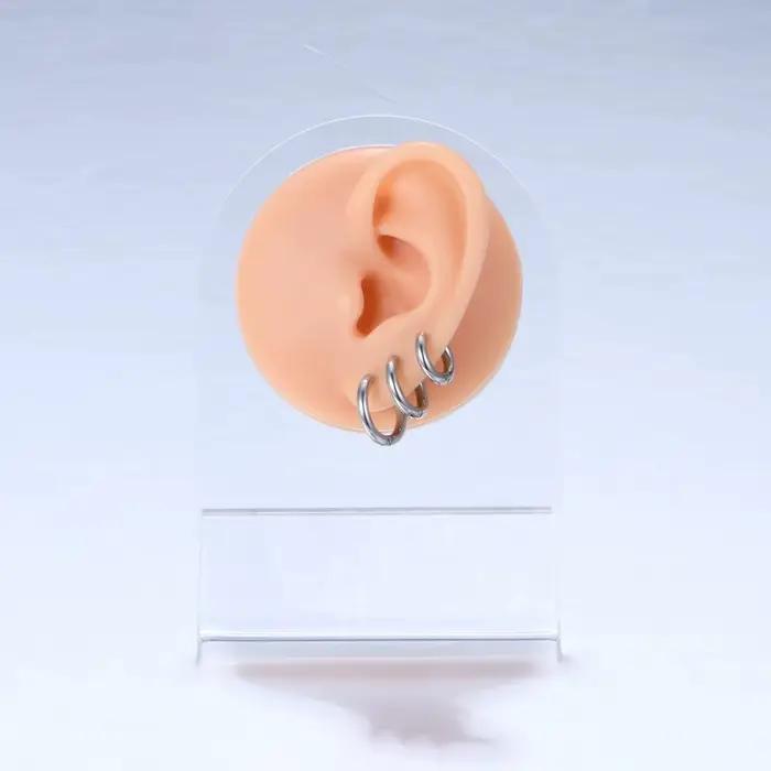 6 paires 6 tailles 18G petites boucles d'oreilles cerceau minuscule Cartilage Helix Daith Tragus Huggie boucles d'oreilles oreille Piercing bijoux dormeur oreille cerceaux