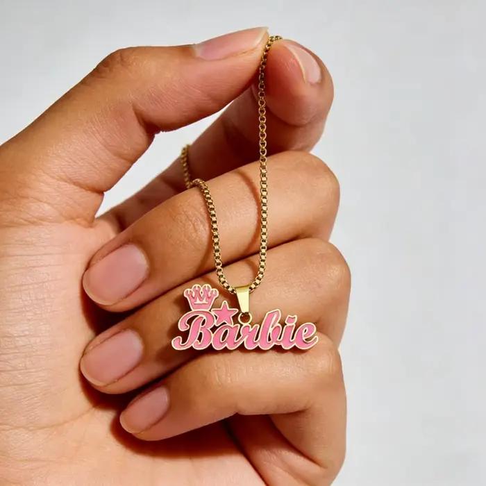 Collier personnalisé avec plaque nom en or coloré pour femmes et filles bijou cadeau occasion spéciale
