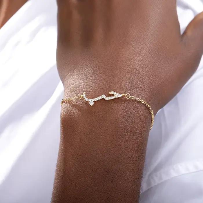 Bracelet d'amour arabe en zircone cubique pour femmes et hommes