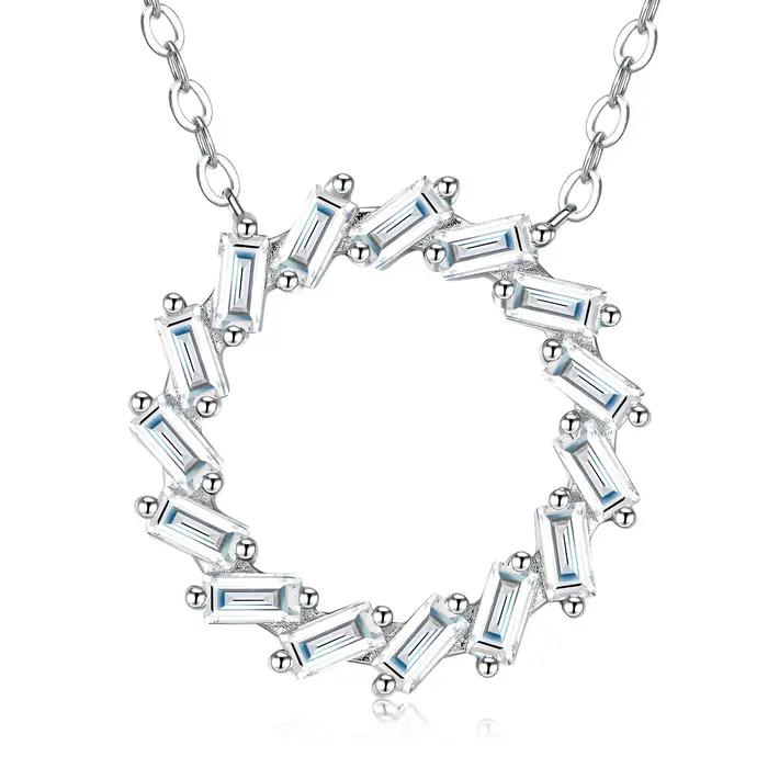 Collier pendentif soleil en moissanite taille marquise en argent S925 LinkerLove pour femme