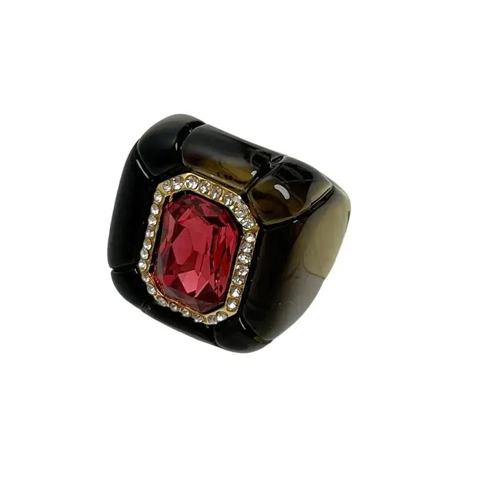 Bracelet ouvert de luxe pour femme, géométrique exagéré, dégradé, en résine épaisse, bagues, bijoux