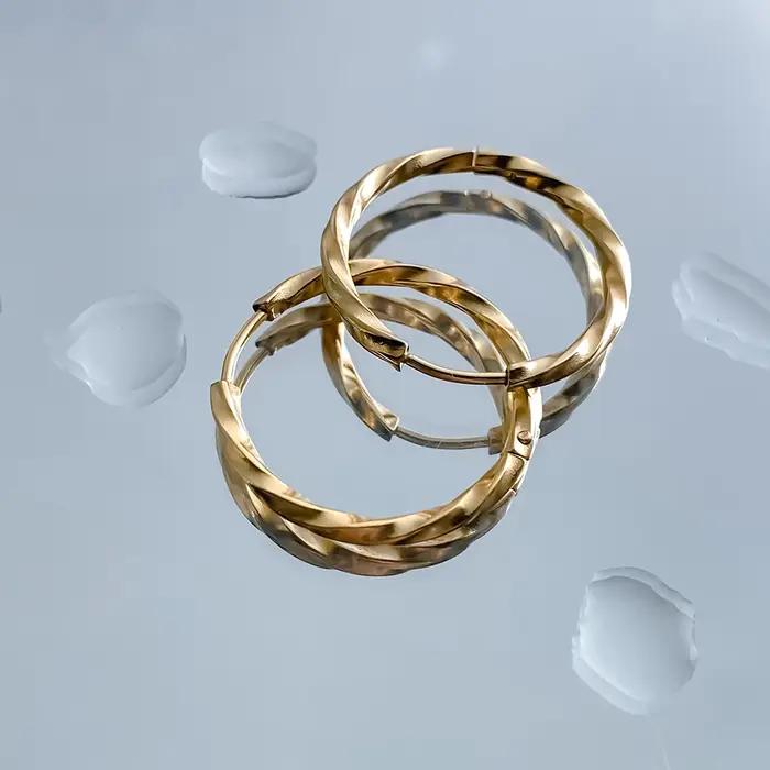 EManco – boucles d'oreilles rondes en acier inoxydable pour femmes et filles