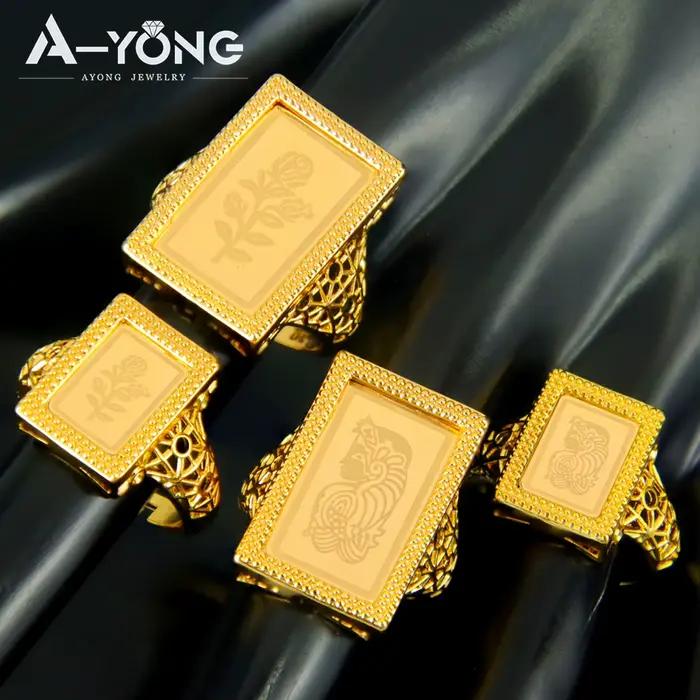 Bagues de mariée arabes de luxe plaquées or 21 carats