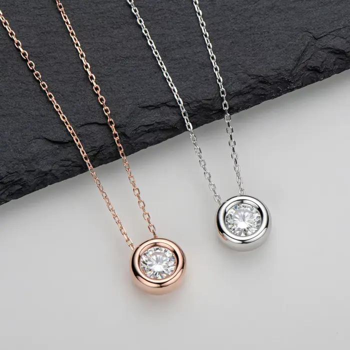 Collier en argent sterling 925 serti de Moissonite de couleur D pour femmes occasions spéciales élégantes cadeaux de fête noël saint valentin