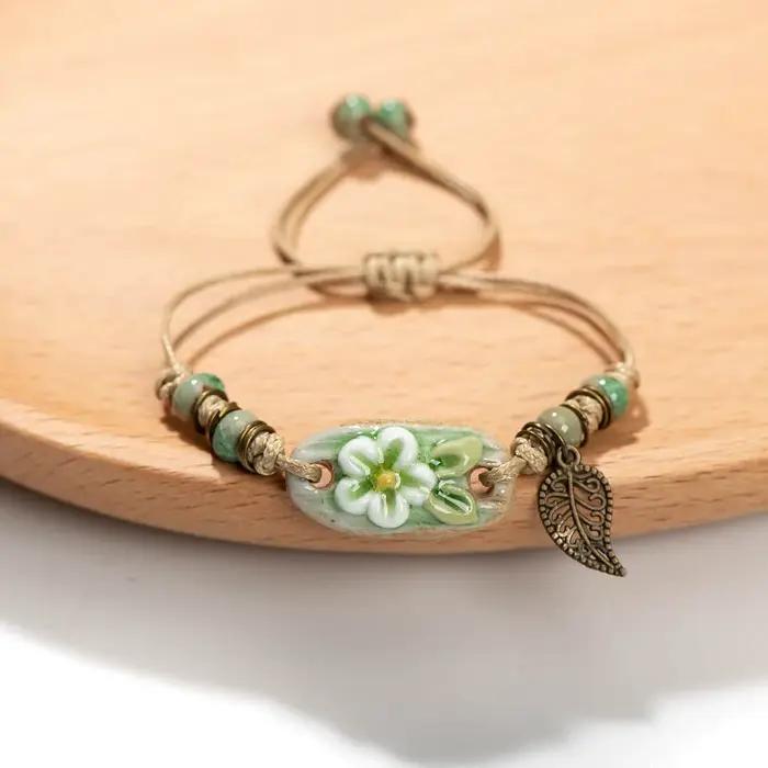 Bracelets en céramique faits à la main pour femmes, style géométrique moderne, bracelets de mode, cadeaux d'occasion spéciale