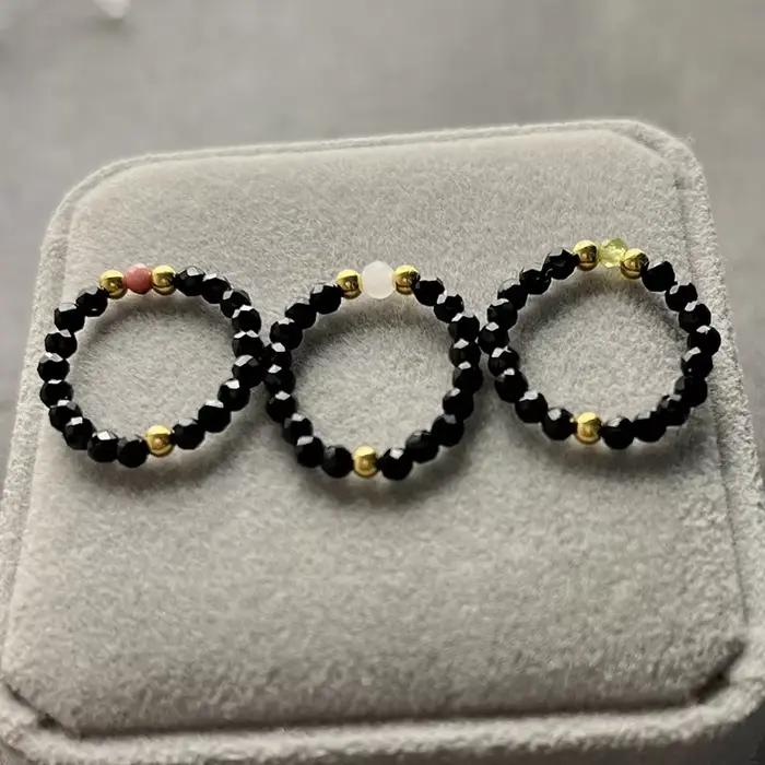 Bague en pierre naturelle élégante faite à la main pour mariage