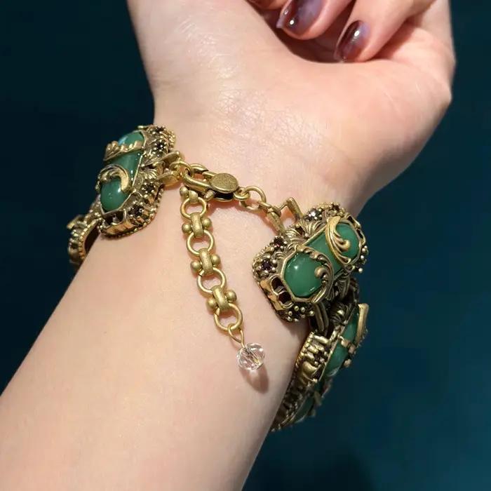 Glslcr – Bracelet en Jade Vintage pour femmes